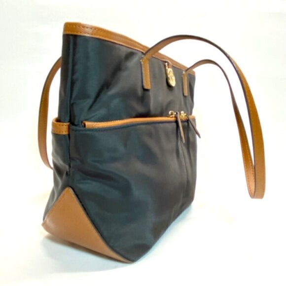 Michael Kors Black and Brown Nylon Kempton Large Pocket Tote GUC - Picture 3 of 16
